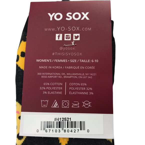 New NWT Yo Socks Mac n Cheese with macaroni and cheese print Women's 6-11 Large - Picture 4 of 9